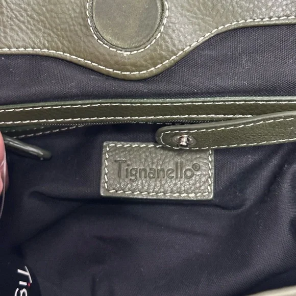 Tignanello Olive Leather Shoulder Bag - Picture 4 of 11